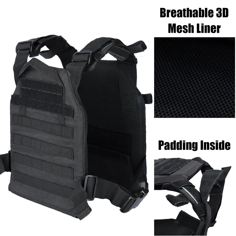 LQARMY Chaleco ponderado para hombres y mujeres Chalecos de peso Entrenamiento de fuerza y resistencia ajustable Fitness Correr táctico - imagen 3