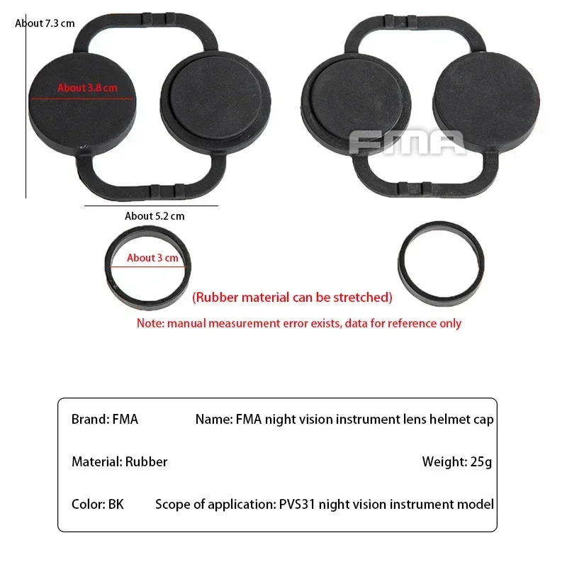 Cubierta de goma para lentes, gafas de visión nocturna, tapas de lentes, almohadilla protectora para PVS31 - imagen 5