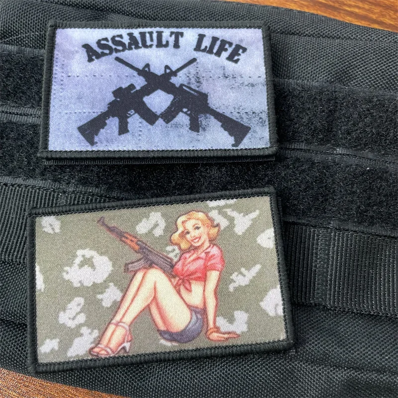 Parches tácticos de calavera para mochila, insignia de moral divertida, gancho y bucle, brazalete militar, pegatinas impresas - imagen 3