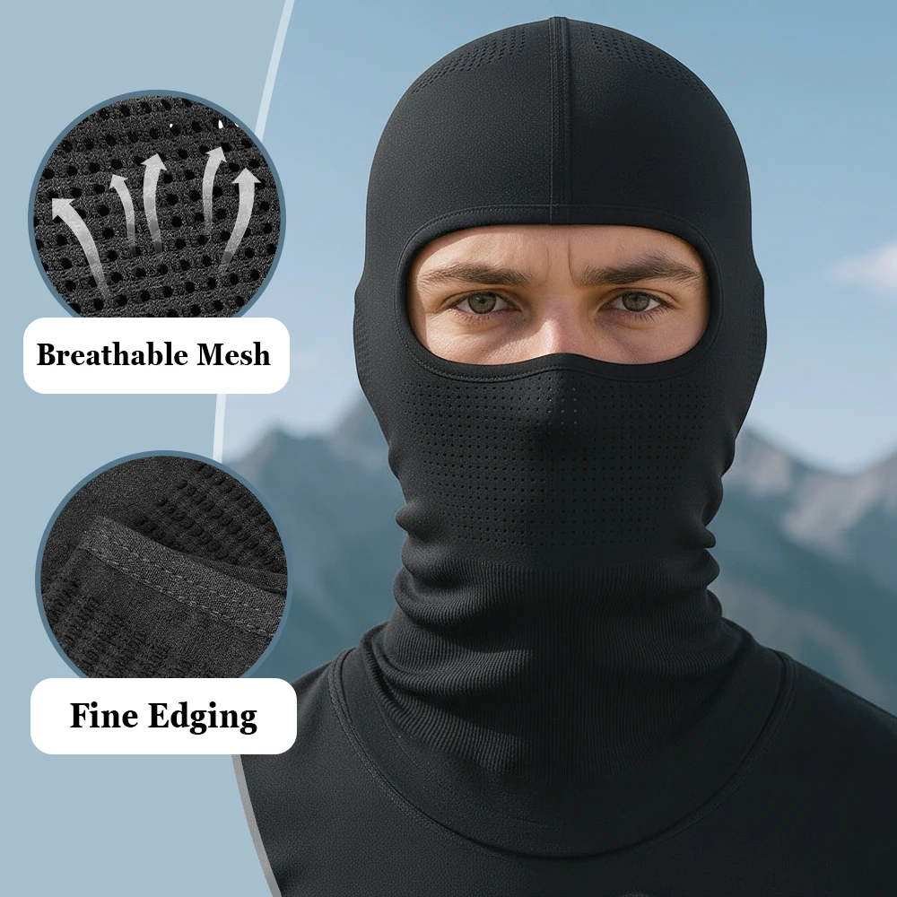 Pasamontañas para exteriores, máscara facial completa cálida, máscara facial completa transpirable, cubierta para la cabeza para deportes de esquí, senderismo, ciclismo, Camping y caza - imagen 3