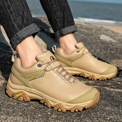 Botas de trekking impermeables cuero vaca hombre montaña invierno