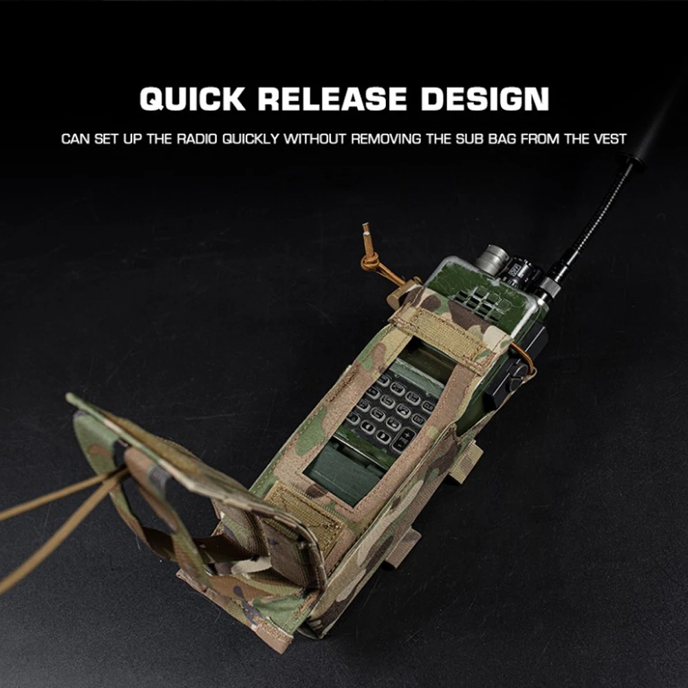 Bolsa para Radio, bolsa para walkie-talkie PRC 152, Radios desplegables, herramienta para exteriores, bolsas para cinturón MOLLE para chaleco de caza, portador de placa - imagen 3