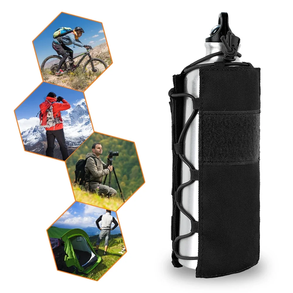 Venta al por mayor soporte táctico para botella de agua Molle portabotellas con correa banda elástica ajustable - imagen 2