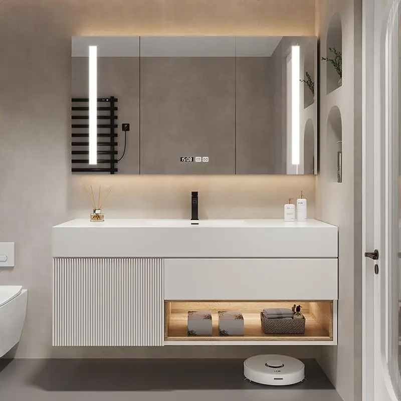 Inodoro estilo crema, juego de baño extendido, combinación de mueble de baño, lavabo, inodoro, lavado de manos y lavado de cara - imagen 4