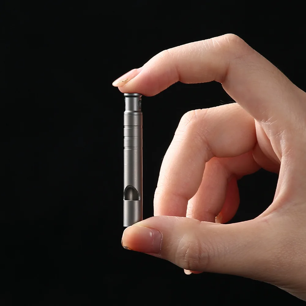 Mini silbato de Metal de aleación de titanio de alto decibelio para exteriores, silbato de supervivencia al aire libre, silbato de árbitro, trabajador Edc - imagen 3