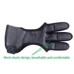 EagleAim3 Guantes de tiro con arco de cuero con banda elástica