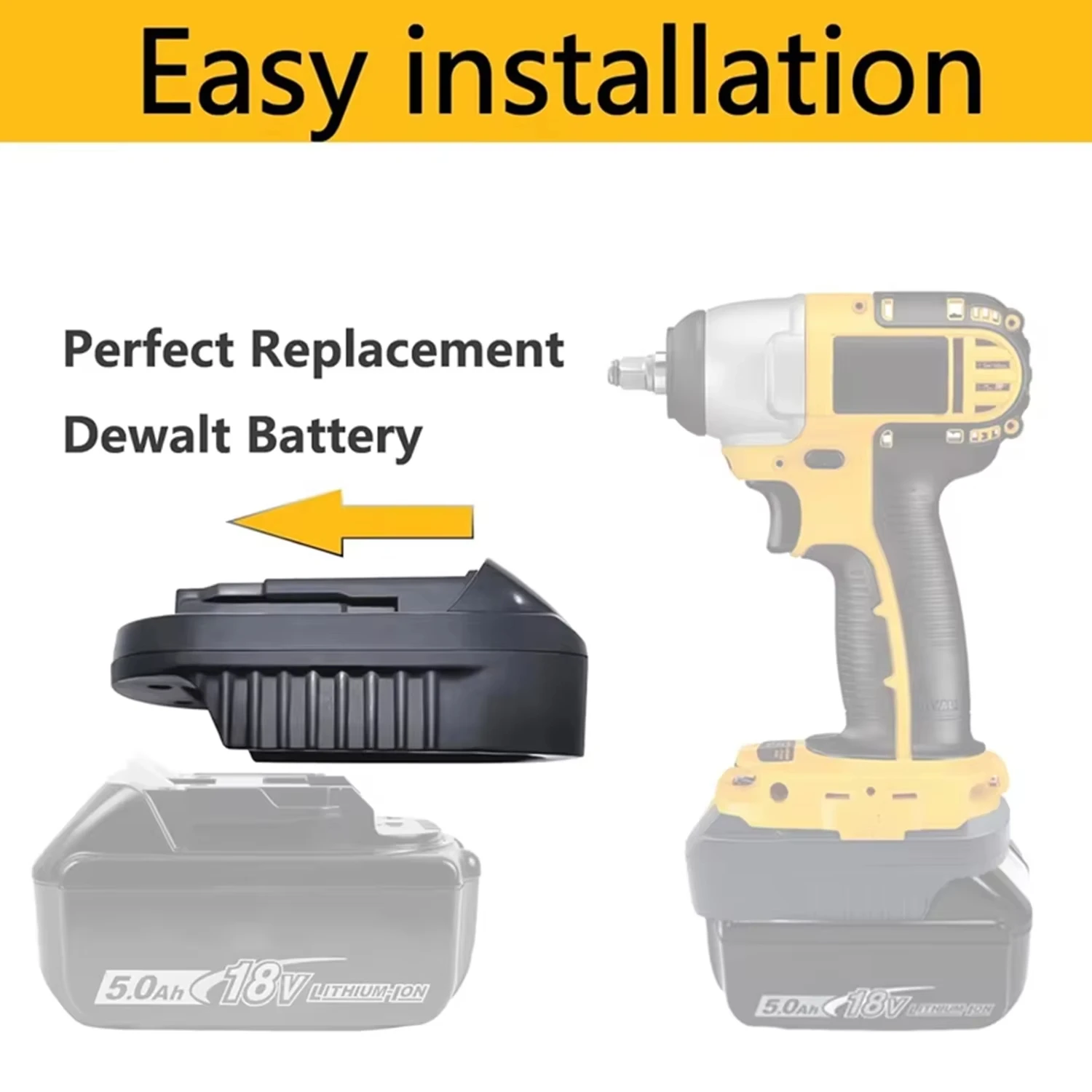 Adaptador de batería convertidor MT20DL para batería de iones de litio Makita de 18V a adaptador de batería de iones de litio Dewalt de 18V/20V - imagen 2