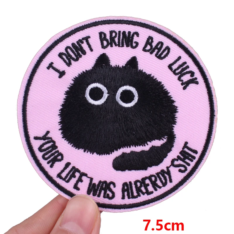 Parches bordados de dibujos animados divertidos, parche DIY de animales, gato, ratón, parches para planchar para ropa, chaquetas, mochila, insignias para coser, pegatinas - imagen 5