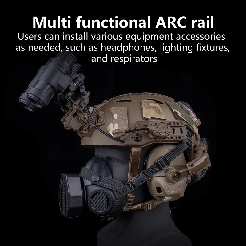 Rieles para casco de arco de corte alto para acampar, adaptan a a auriculares, linternas, respiradores y otros accesorios para casco Airsoft RÁPIDO - imagen 4