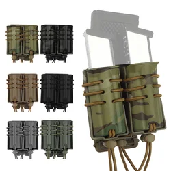 Bolsa Mag de 5,56mm + doble 9mm/45APC, bolsas para revistas de pistola, soporte para cinturón táctico MOLLE para revista M4 M16 AK AR Glock M1911 92F