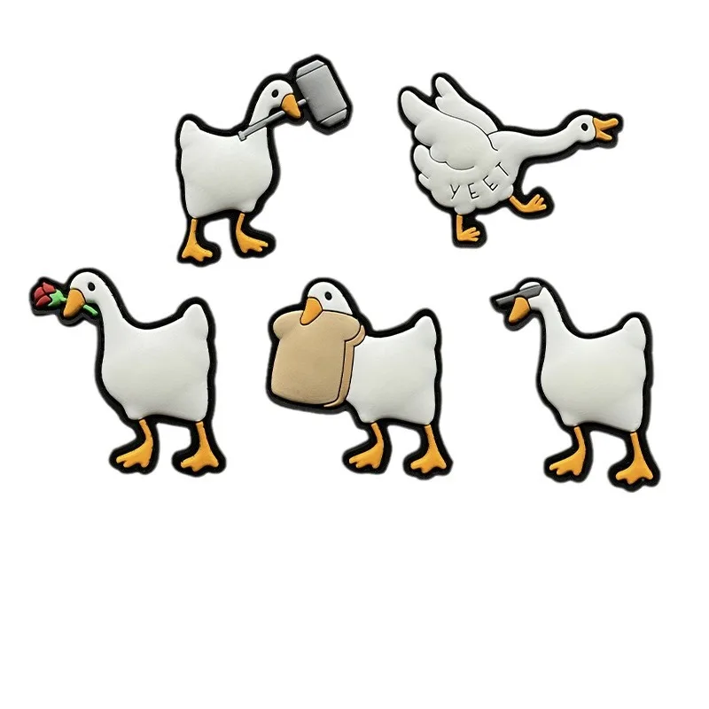 Parche de PVC luminoso de dibujos animados, insignia de moral, gran ganso blanco, gancho y bucle, juego de Anime, Animal, pato, parches tácticos, pegatina de mochila - imagen 5