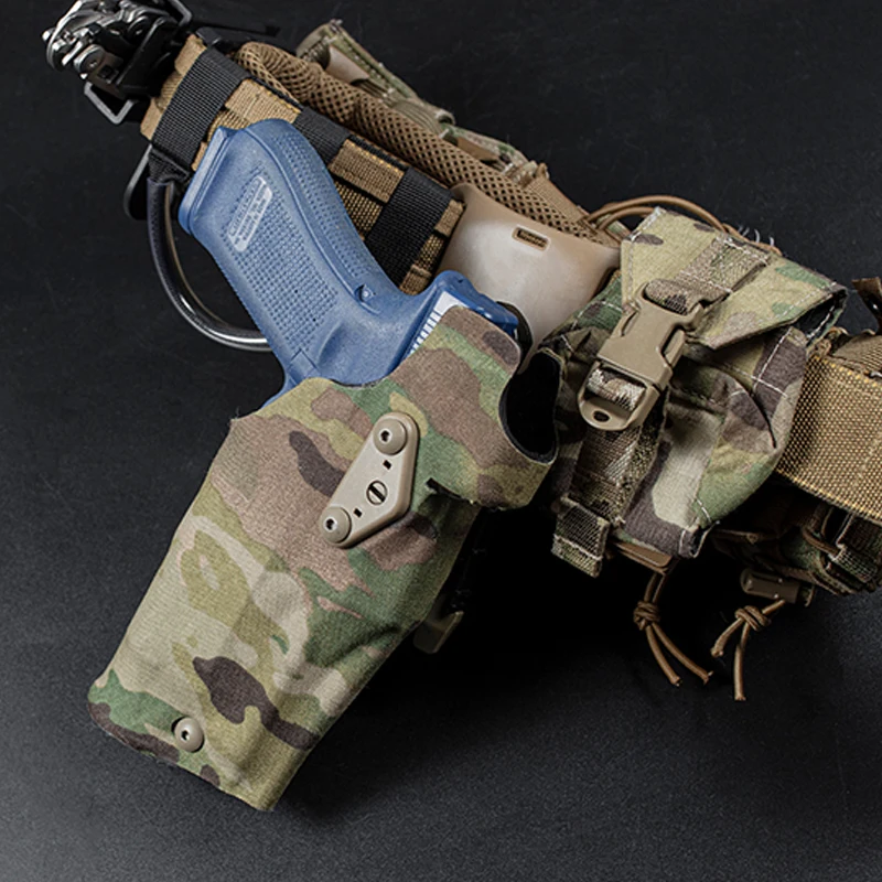 Funda táctica 6354DO para Glock G17 con sistema de bloqueo automático ligero X300 X300U QLS, cinturón de horquilla, equipo Airsoft para pistola - imagen 3