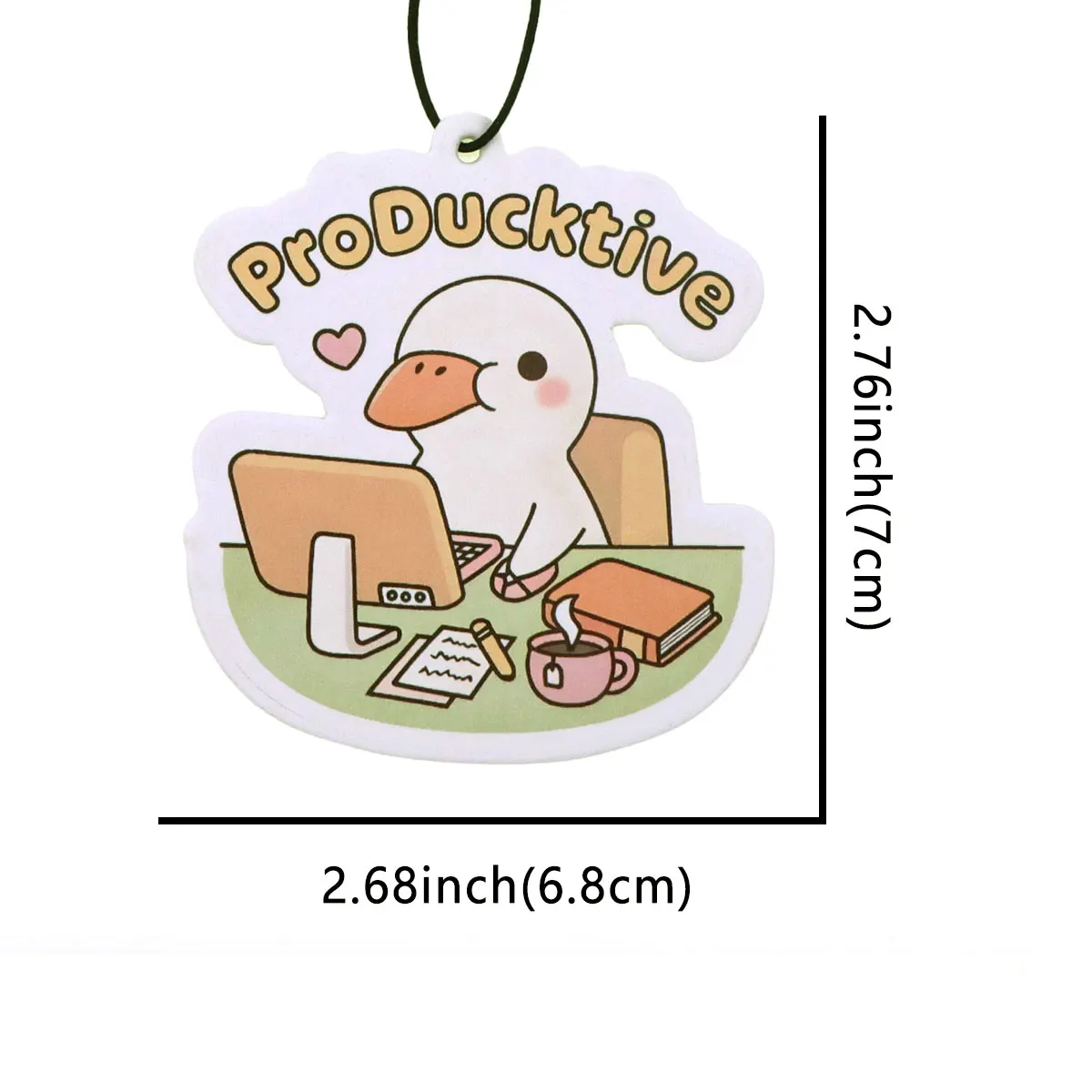 Tabletas de aromaterapia para coche, pato divertido, colgante de fragancia para Interior de coche, citas de oficina, ambientador, decoración colgante para espejo retrovisor - imagen 3