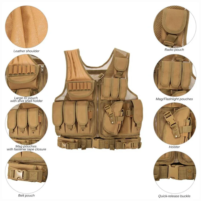 Equipo Militar Airsoft Paintball CS Game Body Armor, chaleco protector táctico al aire libre, entrenamiento de combate, chaleco de caza - imagen 2