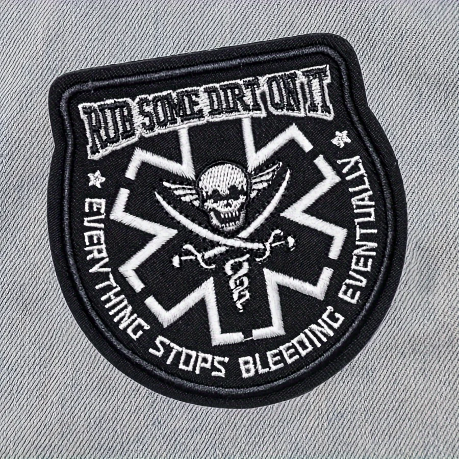 parches velcro mochila tácticos de bordados Rub Some Dirt On It Medic, EMS, EMT, paramédico-parche de Velcros moral bordado para equipo militar Molle, bolsa táctica, mochila - imagen 5