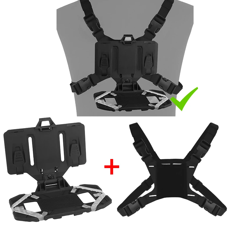 Chaleco portaplacas con arnés táctico plegable y soporte móvil - imagen 5