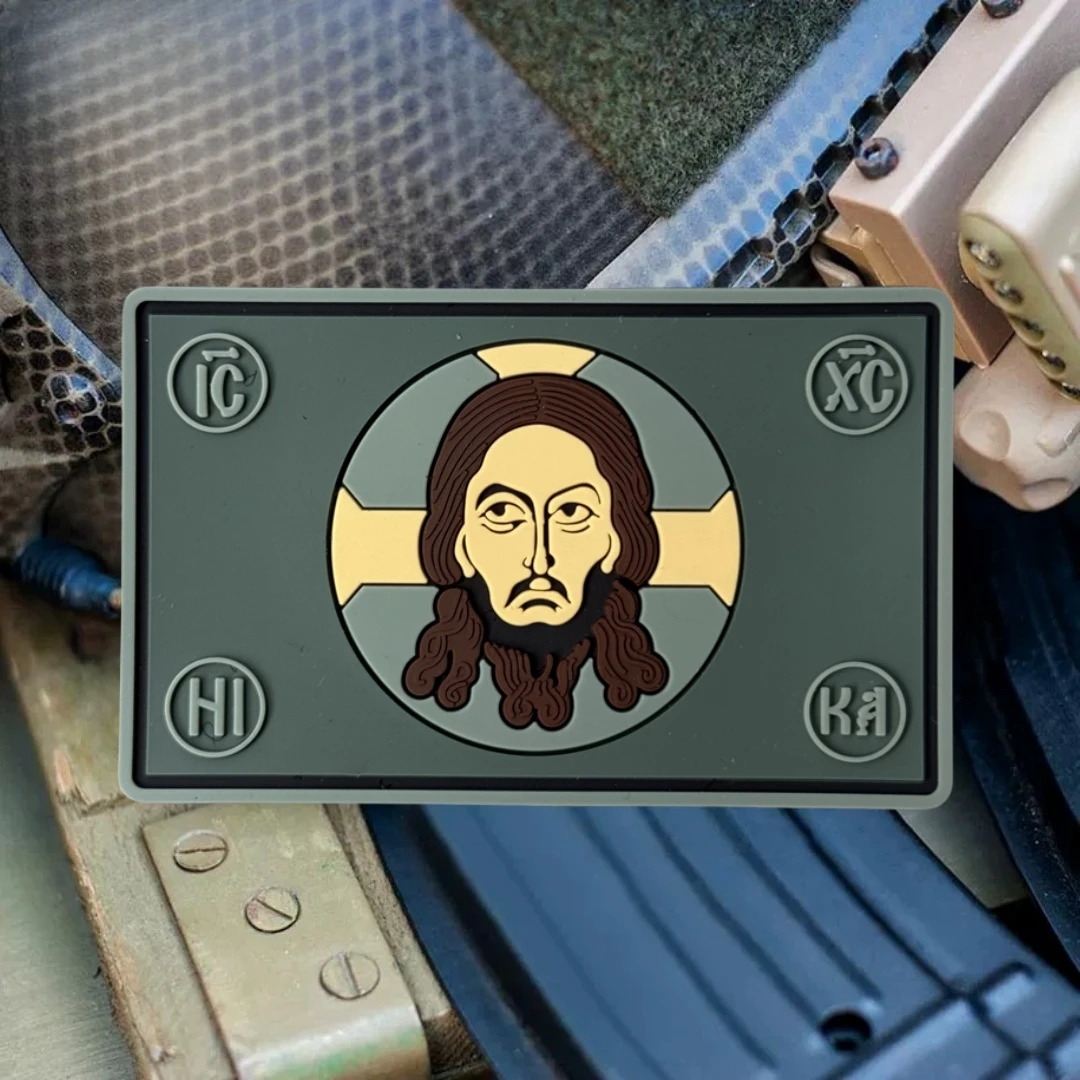 Parche de Jesús, insignia de moral táctica, parches de gancho y bucle de PVC, brazalete del ejército militar, pegatina para mochila - imagen 5