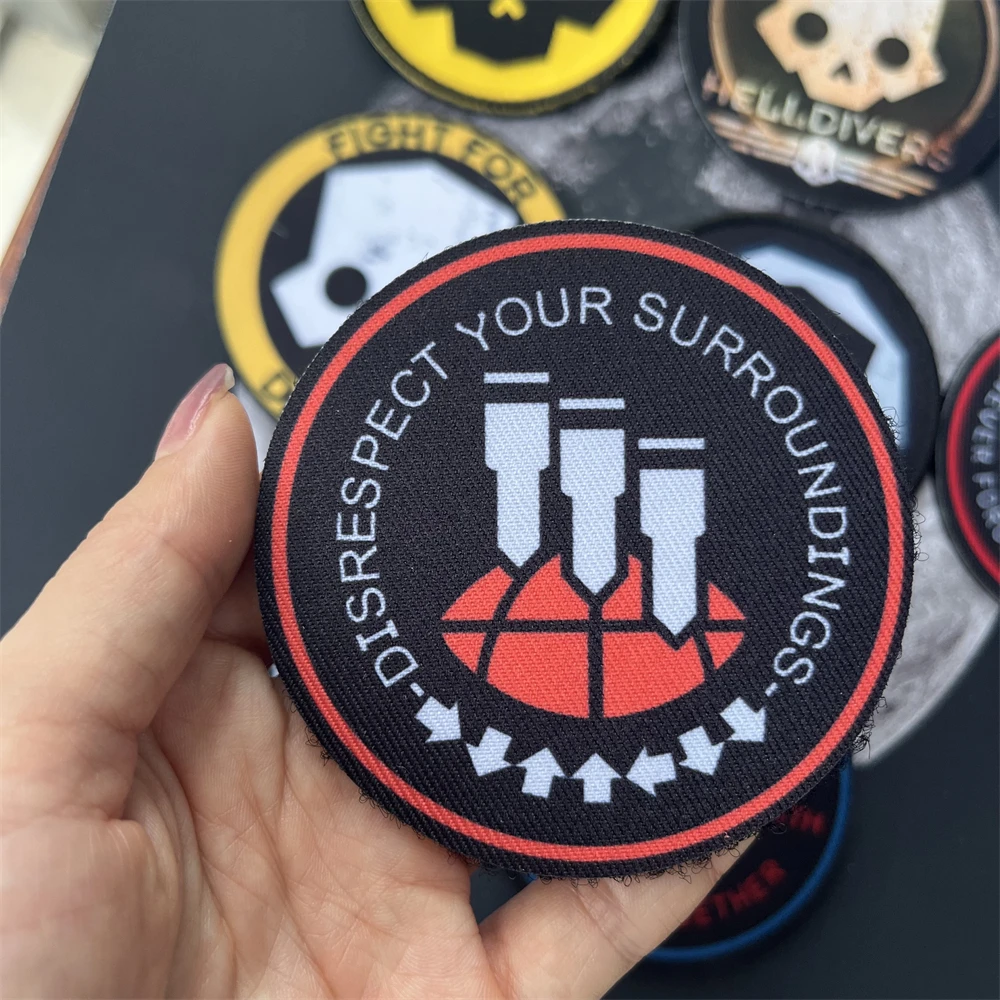 Hell Diver parches tácticos de moral de Calavera, revisión Orbital, Parche de bomba, insignia militar de incensario, pegatinas impresas - imagen 3