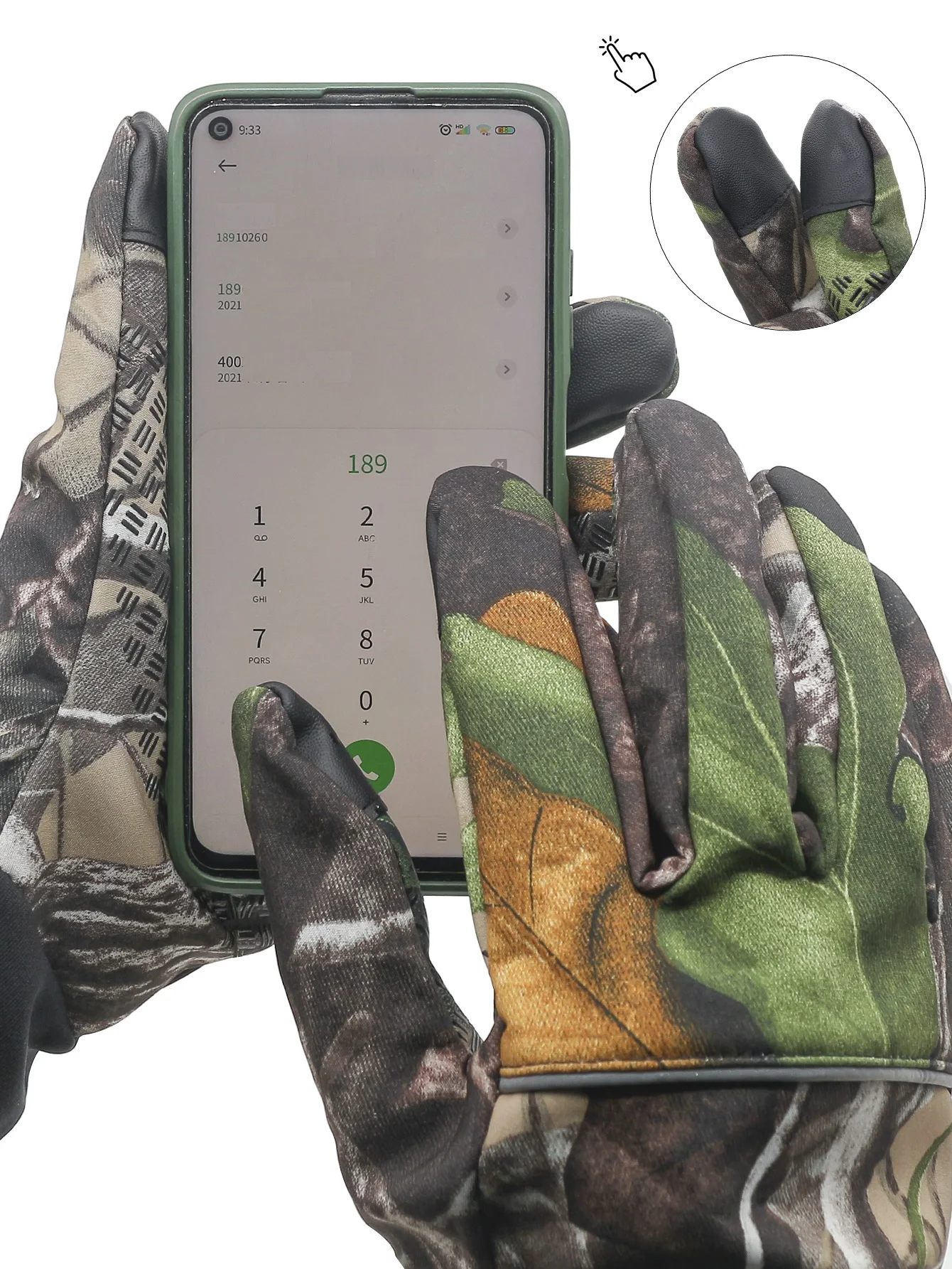 Guantes de caza para hombre, manoplas de dedo completo, antideslizantes, táctiles, de camuflaje, para deportes al aire libre, primavera y otoño - imagen 5