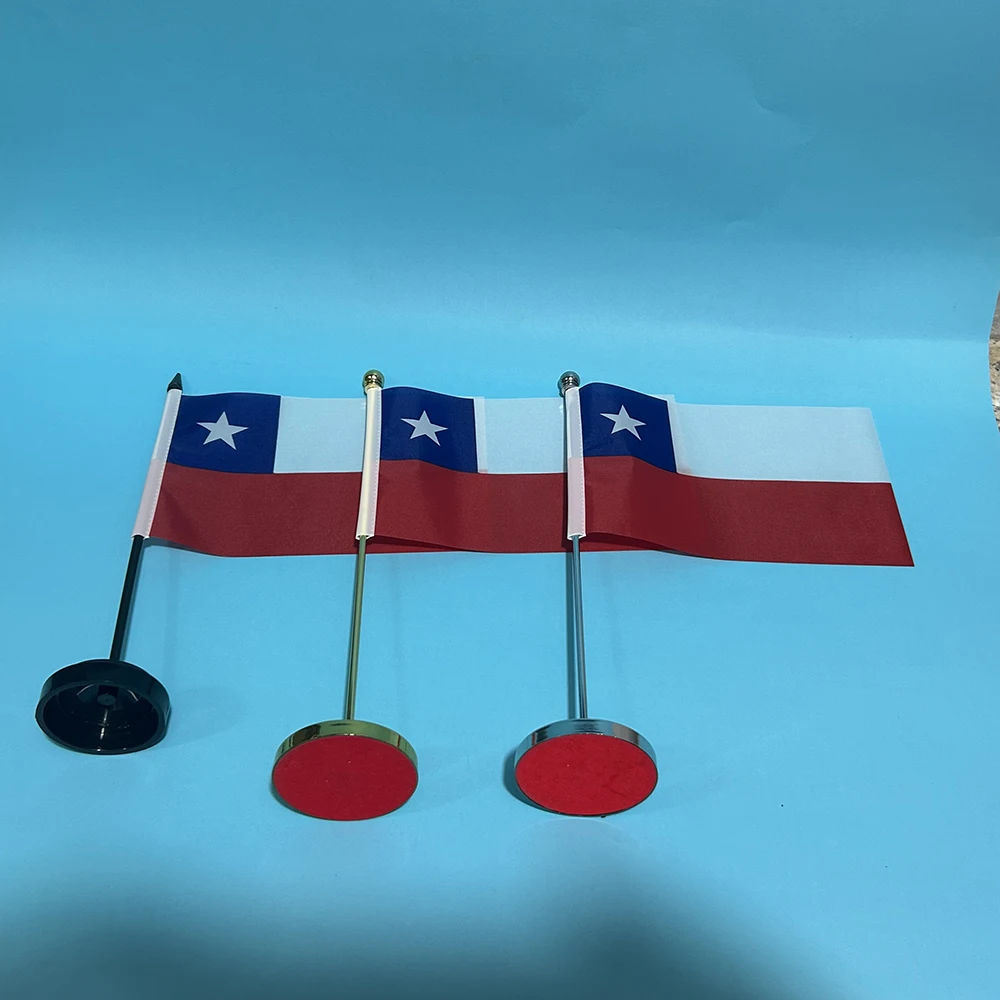 Bandera de escritorio de oficina de 14x21cm, decoración de mesa con bandera de Chile, pancarta nacional de Chile, adornos de escritorio, banderas - imagen 4