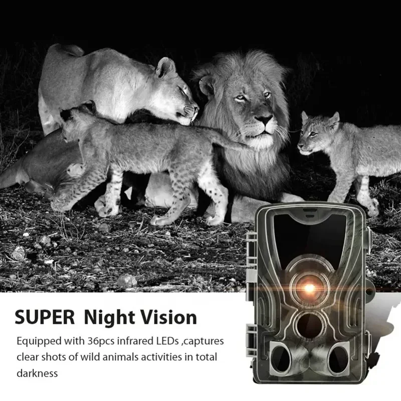 HC-801A 20MP HD 1080P cámara de caza de rastreo al aire libre nuevo botón vida silvestre visor de visión nocturna trampa de vigilancia juego cámara impermeable - imagen 3