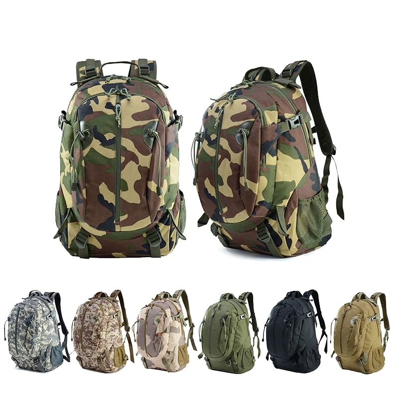 Mochila para acampar para hombre, Montañismo al aire libre, senderismo, Camping, bolsa de viaje, mochila táctica militar de camuflaje con espalda suave para caza - imagen 3