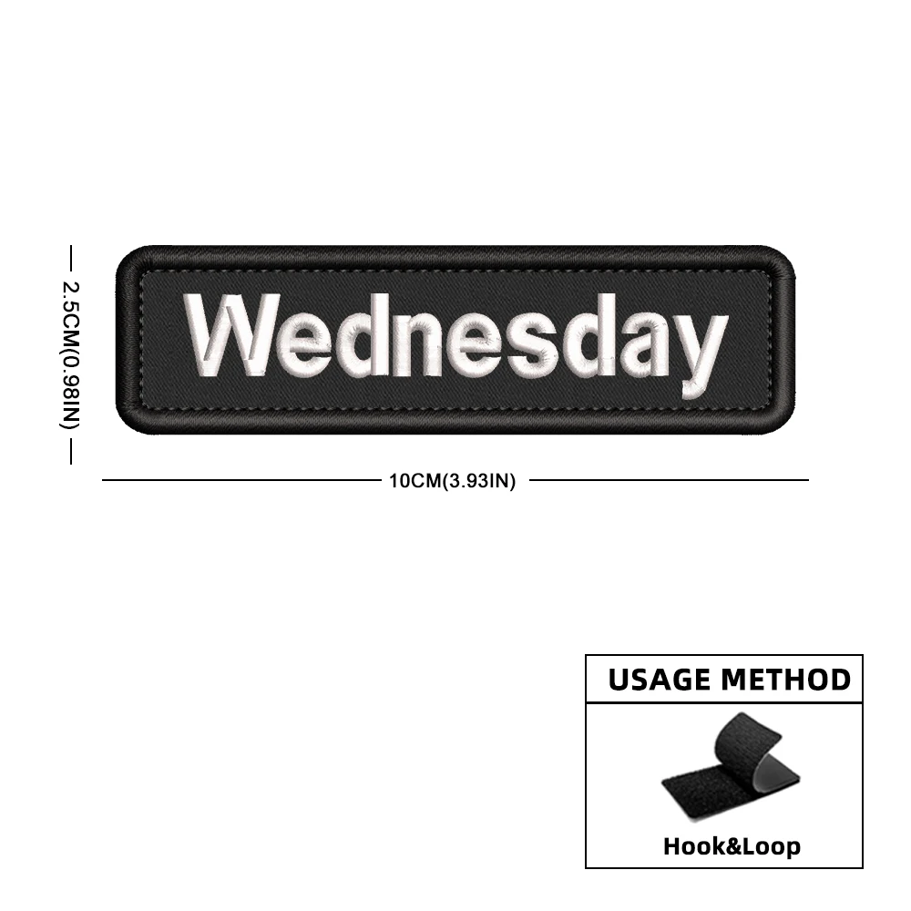 Parches bordados con personalidad de lunes a domingo para ropa, parche para mochila, zapatos deportivos de Anime, insignia con gancho y bucle - imagen 5