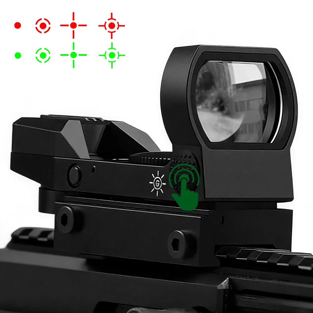 Mira de punto rojo reflex para caza con retícula ajustable verde - imagen 5