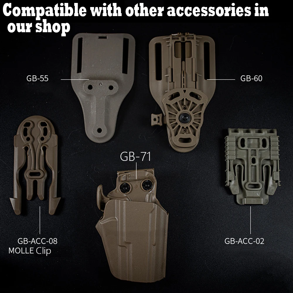 Funda táctica Universal para pistola, cinturón Airsoft de SUB-COMPACT, funda táctica de liberación rápida para BERETTA JERICHO S & W CZ SIG Gear - imagen 5