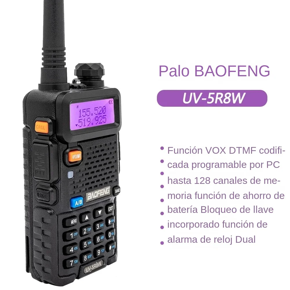 Baofeng UV-5R 8W verdadero alta potencia 8/5W potente Walkie Talkie de largo alcance 16km doble banda Radio bidireccional CB portátil UV5R caza - imagen 5