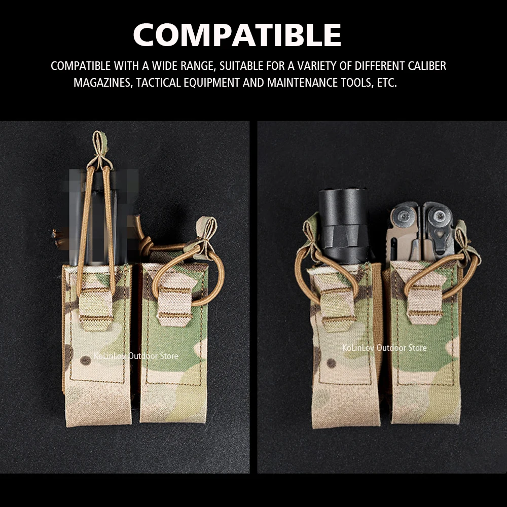 Bolsa táctica para revistas de pistola DPMP, bolsa doble para revistas, chaleco, bolsa Mag, cinturón MOLLE, bolsas para revistas Airsoft de caza - imagen 4