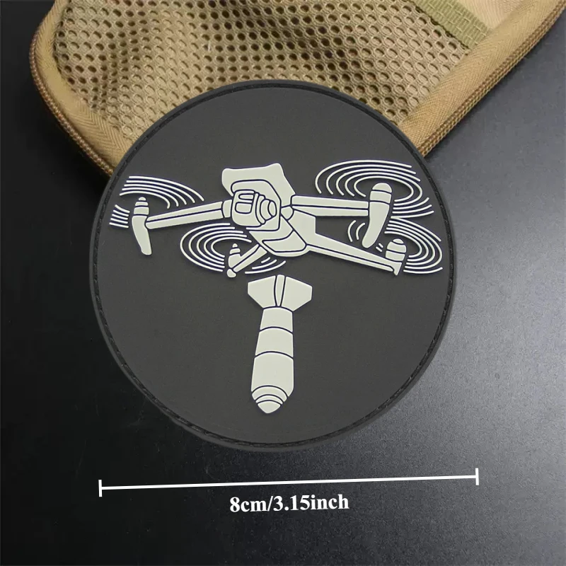 Parche de PVC táctico UAV para ropa, insignia de moral Chevron, parches militares con gancho y bucle, accesorios para mochila, pegatinas