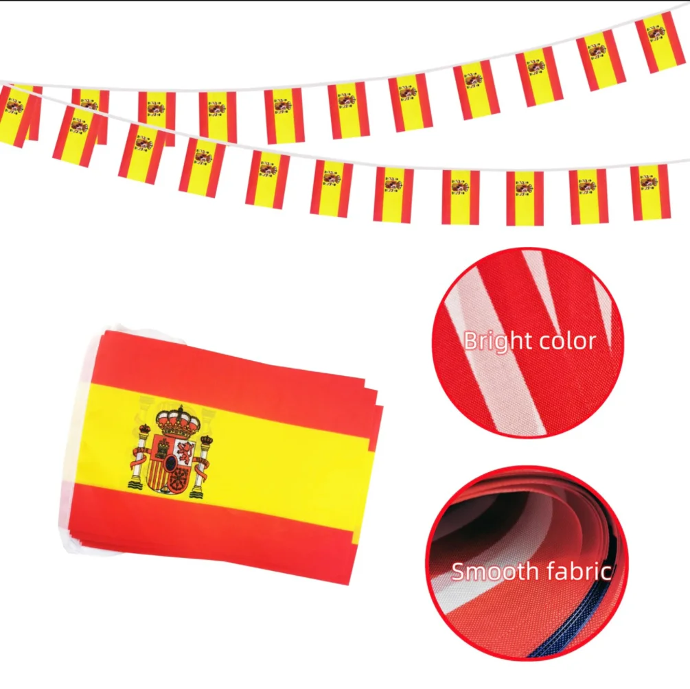 Bandera de España de cuerda cuadrada, abanico colgante decorativo, 20 piezas, cuerdas, 14x21cm - imagen 4