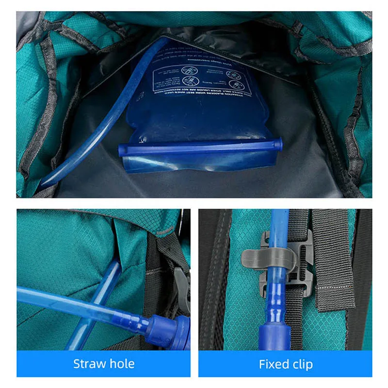 Bolsa de viaje de 60L para hombre, mochila impermeable para deportes al aire libre, senderismo, montañismo, cubierta de lluvia - imagen 5