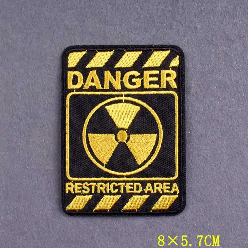 Parches bioquímicos bordados para ropa, insignias de señales de advertencia para mochila, parches de hierro para ropa - imagen 4