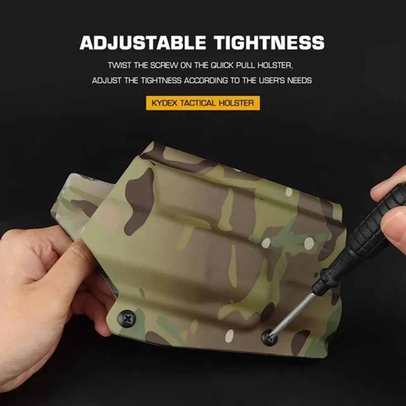 Funda ligera Kydex para pistola táctica GL 34 XH35, funda para linterna, cinturón, funda para cintura, accesorios de caza