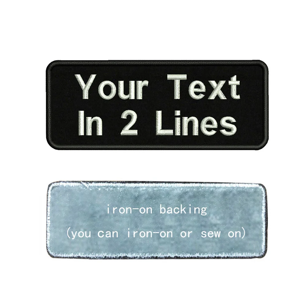 10x4cm bordado 2 líneas nombre personalizado texto parche rayas insignia hierro o parches - imagen 4