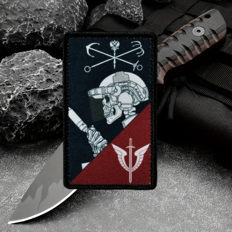 Parches tácticos impresos de las fuerzas especiales de la guardia rusa, insignia de moral OMON SPB, brazalete, calavera, murciélago, gancho y bucle, pegatinas para mochila - imagen 3