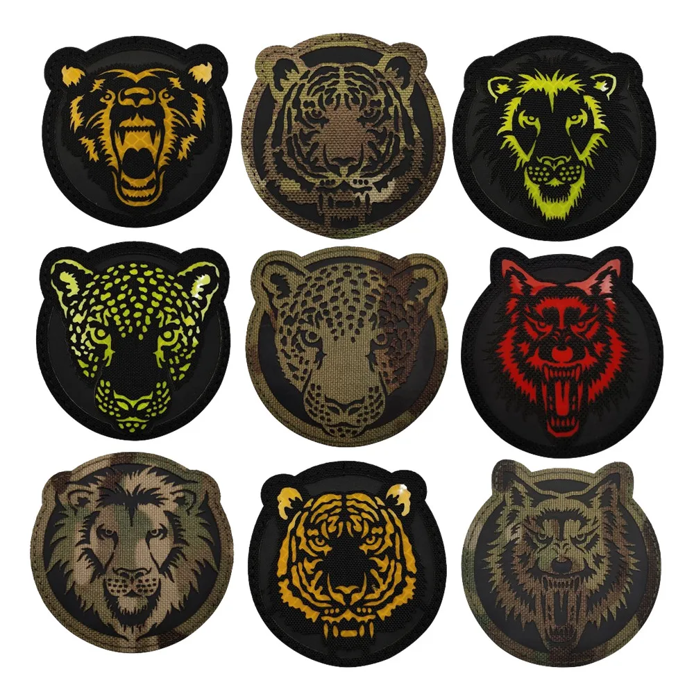 Nuevo diseño IR CP camuflaje reflectante Animal Avatar Tigre leopardo León Lobo brazalete luminoso mochila parches para ropa - imagen 2