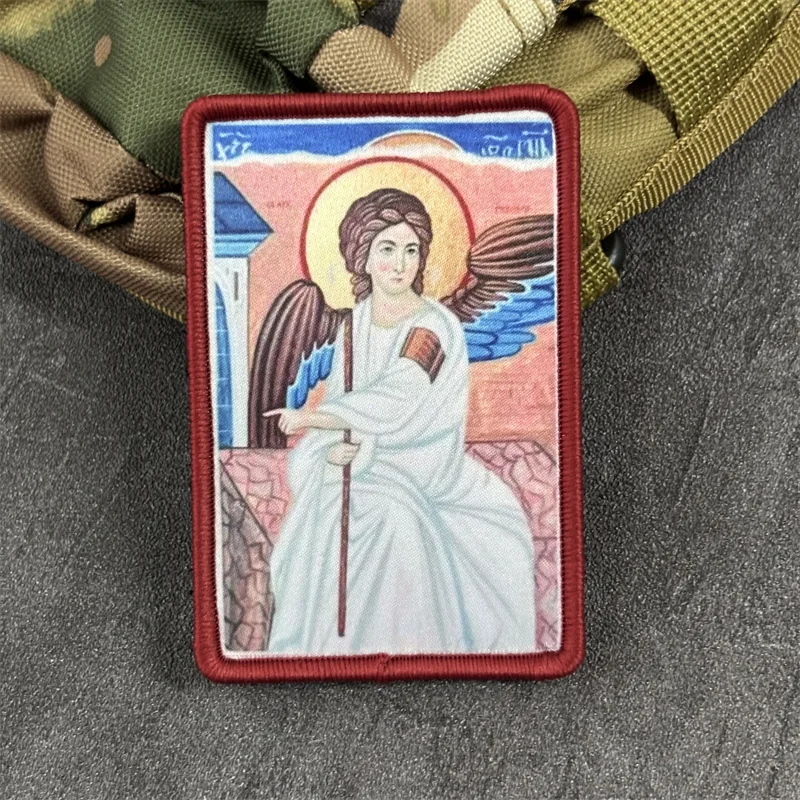 Parche con estampado de Madonna para ropa, insignias de moral táctica, parches militares con gancho, pegatinas para mochila - imagen 4