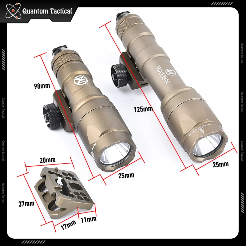 WADSN SF M300A Sureifr M600C linterna táctica foco LED Metal M-LOK Base de montaje Keymod compatible con riel de 20mm luz de caza Airsoft - imagen 5