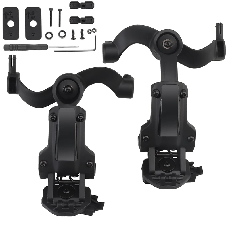 Adaptador de riel de casco de rotación multiángulo para auriculares tácticos, compatible con OPS Core ARC y Team Wendy M-LOK Rail para caza - imagen 3