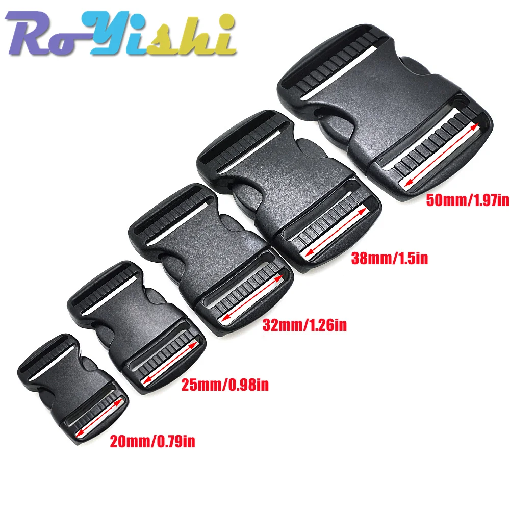 20mm 25mm 32mm ~ 50mm Hardware de plástico doble ajustable hebillas de Liberación lateral Molle Tatical mochila cinturón bolsa piezas correa correas - imagen 2