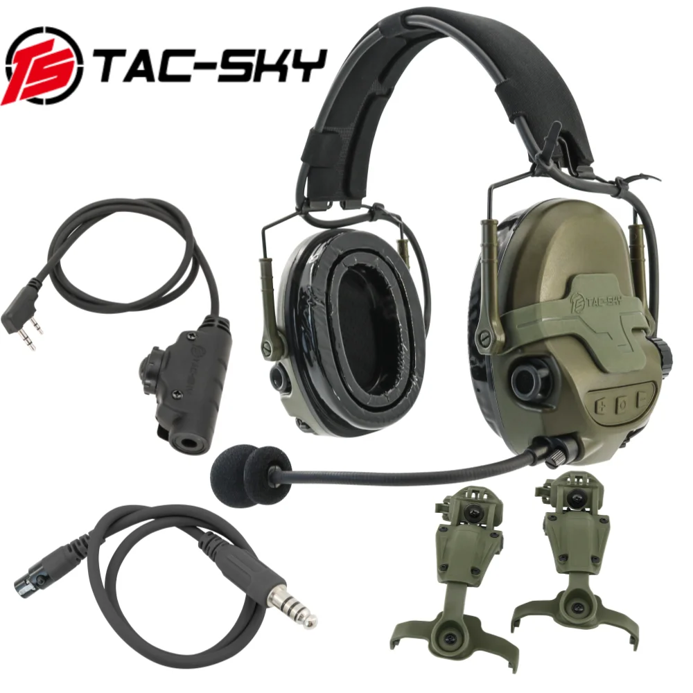 Auriculares tácticos TS TAC-SKY, dispositivo de audio TAC700 con adaptador U94 V2 PTT, Compatible con Baofeng UV5R UV82, Walkie Talkie