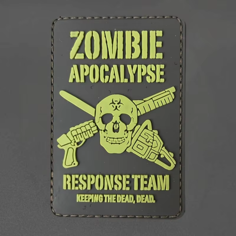 Parche PVC apocalipsis zombi – Insignia moral con gancho y bucle - imagen 3