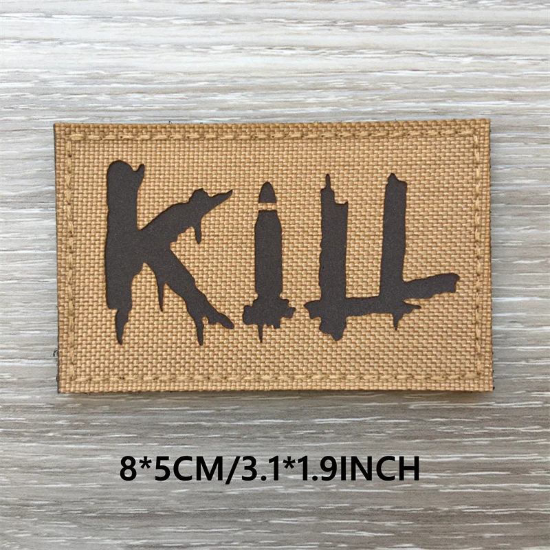 Parches tácticos de texto, reflectantes, infrarrojos, IR, mantener la moral extraña, mochila, chaleco, ropa, insignias para exteriores, gancho y bucle - imagen 5