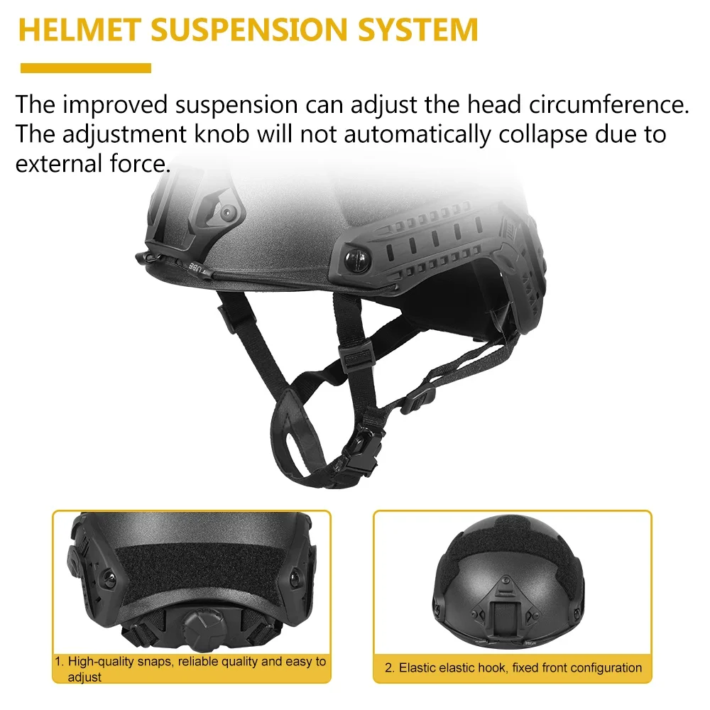 BOOIU Casco Táctico Rápido Gran Tamaño ABS Antidisturbios Exterior - imagen 4
