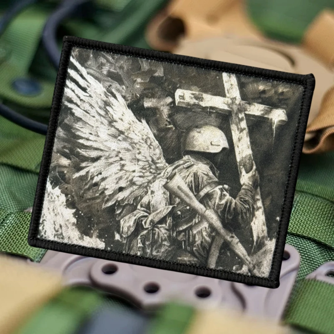 Parche táctico de moral de soldado táctico "ángel de la victoria", parches de gancho y bucle impresos para ropa, pegatina de equipo militar - imagen 3