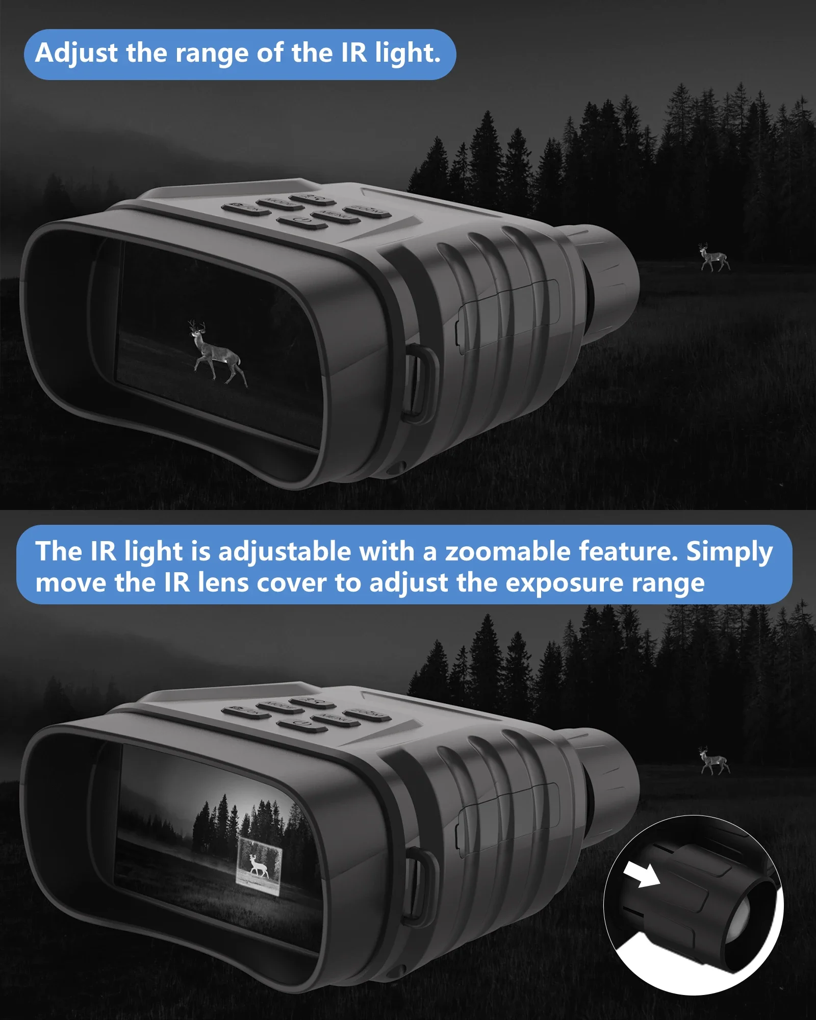 Binocular táctico Digital NV8300, dispositivo de visión nocturna, Zoom 8X, 400M, 4K, HD, infrarrojo, 1080P, telescopio de caza con batería de 4400mAh - imagen 5