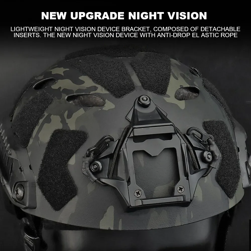 Casco táctico rápido ligero para deportes al aire libre, caza, tiro, SF, casco de corte súper alto, equipo protector para juego de guerra Airsoft CS - imagen 5